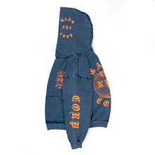 Load image into Gallery viewer, GangCorp "Global" Indigo Blue & Orange Hoodie