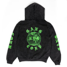 Load image into Gallery viewer, GangCorp "Global" Carbon Black & Green Hoodie