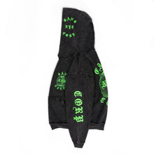 Load image into Gallery viewer, GangCorp "Global" Carbon Black & Green Hoodie