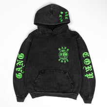 Load image into Gallery viewer, GangCorp "Global" Carbon Black & Green Hoodie