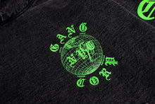 Load image into Gallery viewer, GangCorp "Global" Carbon Black & Green Hoodie