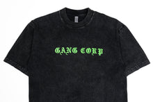 Load image into Gallery viewer, GangCorp "Old English" Carbon Black & Green T-shirt