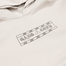 Load image into Gallery viewer, GangCorp "Caution Tape" Hoodie Cement &amp; Black
