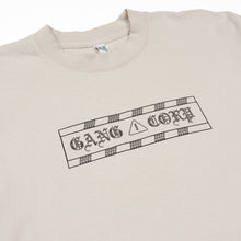 Load image into Gallery viewer, GangCorp "Caution Tape" T-shirt Cement &amp; Black
