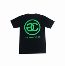 Load image into Gallery viewer, GangCorp &quot;GC&quot; Black &amp; Neon Green T-shirt
