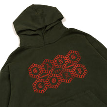 Load image into Gallery viewer, GangCorp &quot;G-Hive&quot; Hoodie Ivy &amp; Red
