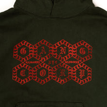 Load image into Gallery viewer, GangCorp &quot;G-Hive&quot; Hoodie Ivy &amp; Red
