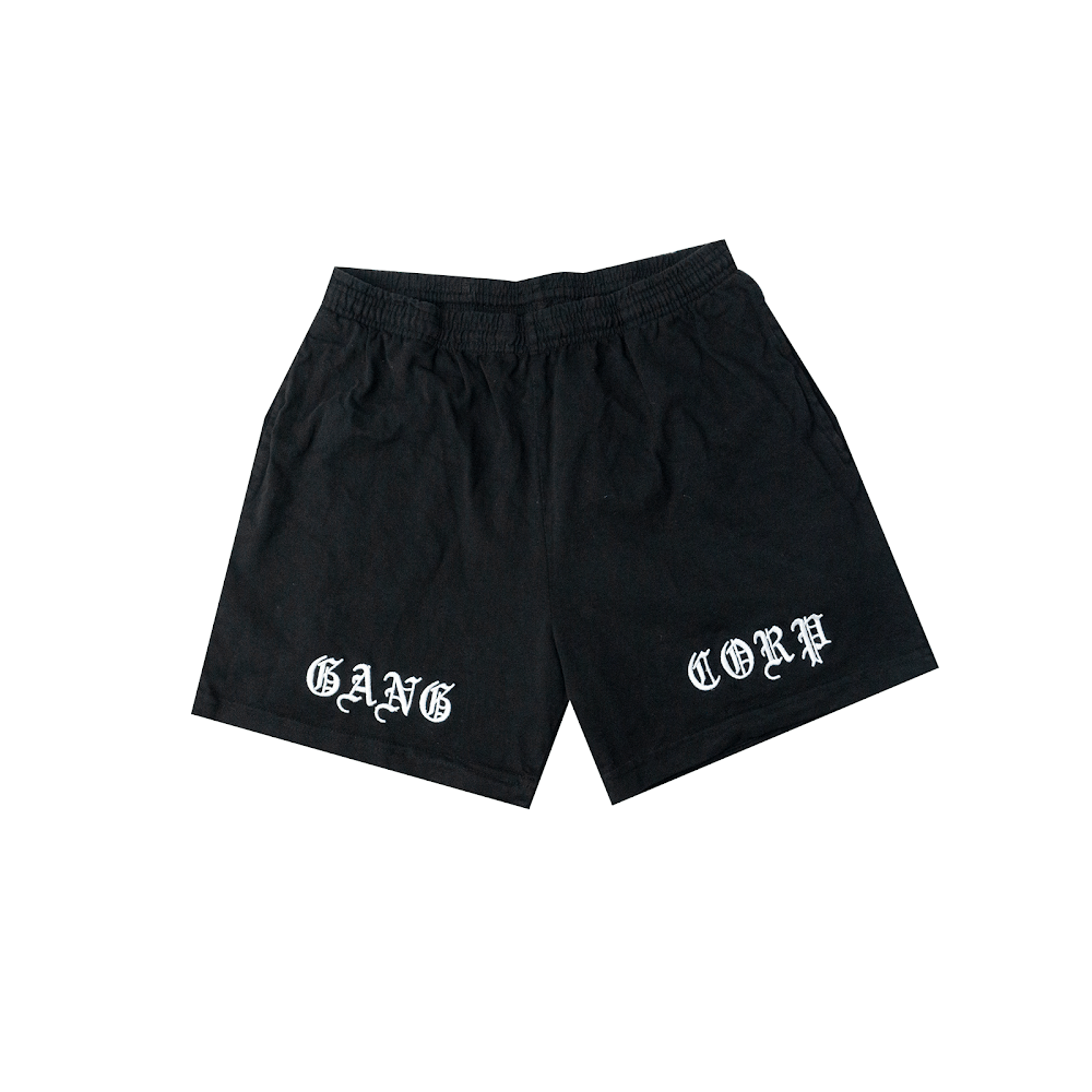 GangCorp ”Old English” Black & White Shorts Embroidered