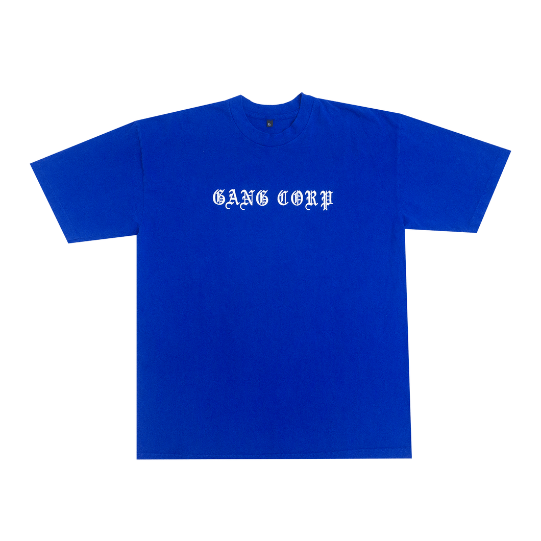GangCorp “Old English” Blue & White T-shirt Embroidered