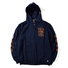 Load image into Gallery viewer, GangCorp &quot;Global&quot; Navy Blue &amp; Orange Hoodie
