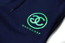 Load image into Gallery viewer, GangCorp &quot;GC&quot; Navy Blue &amp; Neon Green Sweatpants

