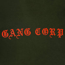 Load image into Gallery viewer, GangCorp &quot;Old English&quot; Ivy Green &amp; Red T-shirt
